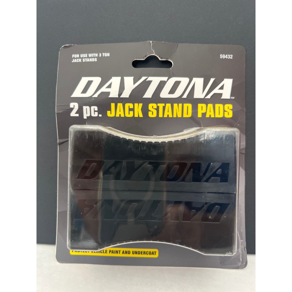 Daytona 2 pc Jack Stand Pads for 3 Ton Jack Stands Black  Rubber Protectors